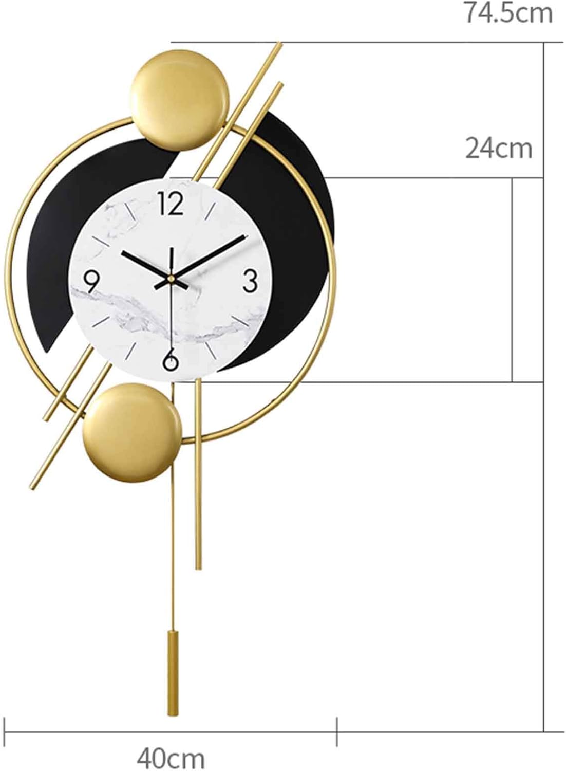 White & Black Abstract Shaped Wall Clock