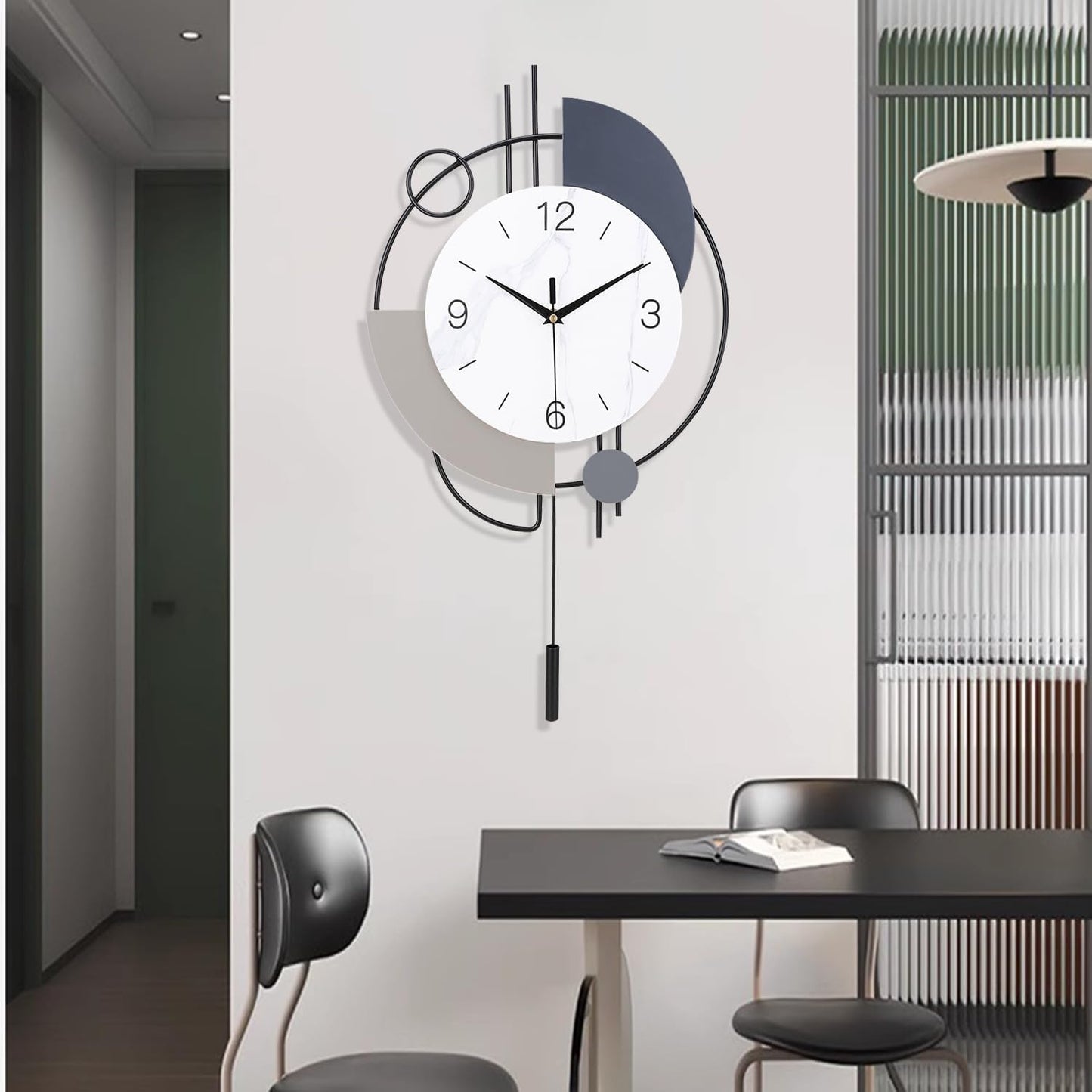 Abstract Shaped Geometric Wall Clock Black