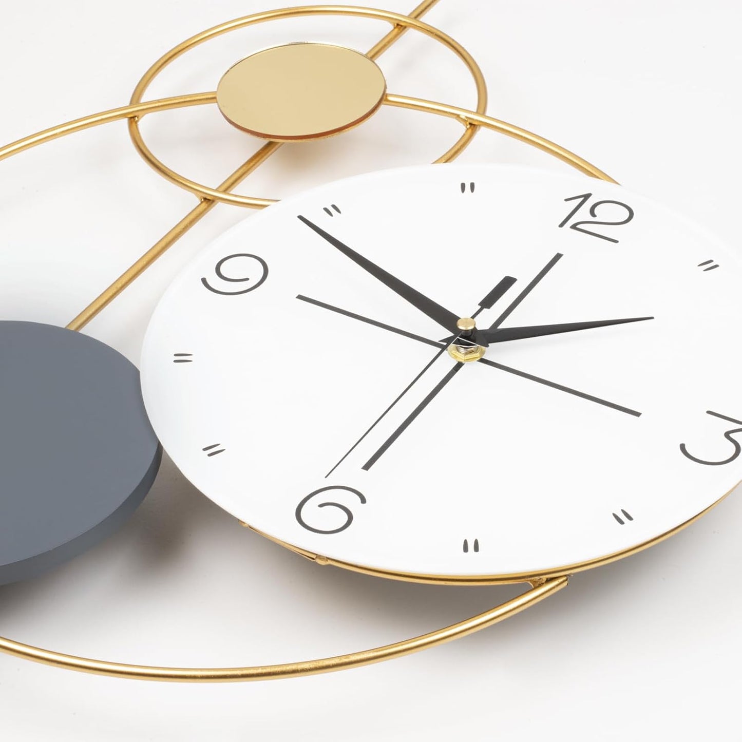 Abstract Shaped Analogue Contemporary Wall Clock Gold