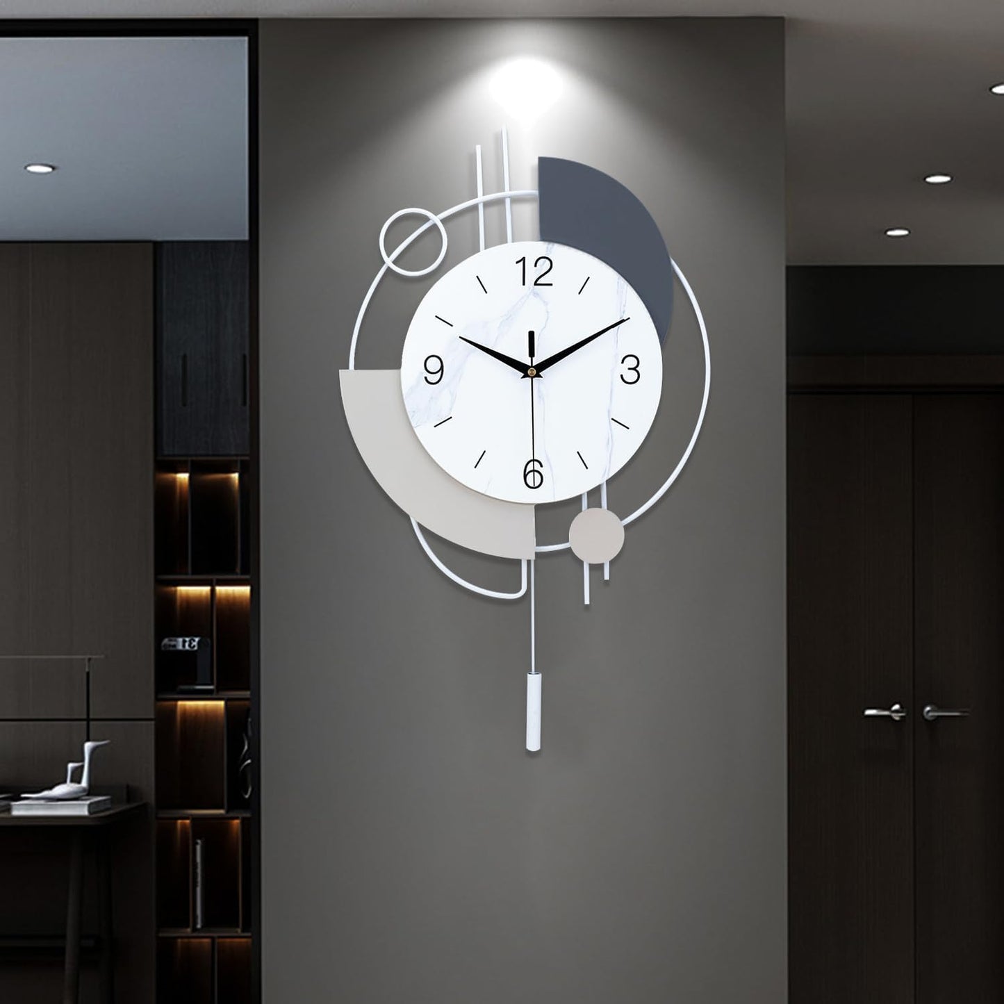 Abstract Shaped Geometric Wall Clock White