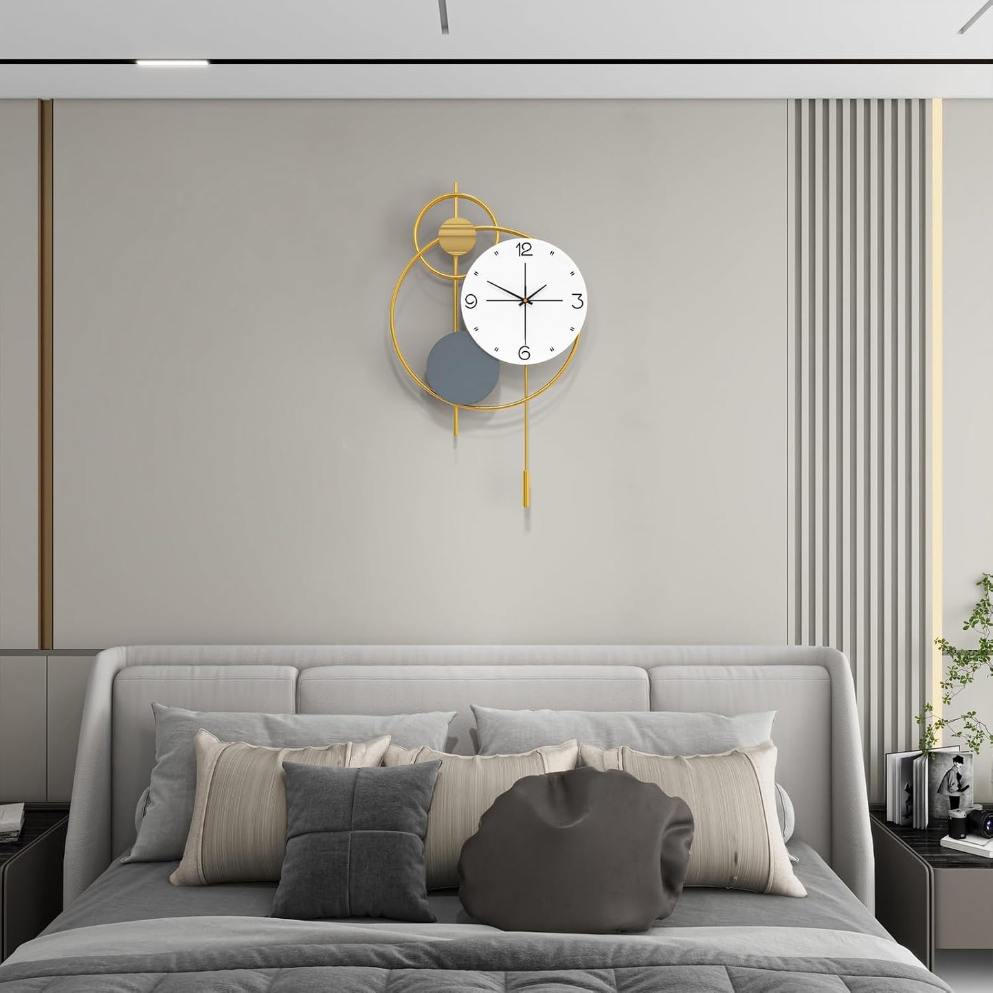 Abstract Shaped Analogue Contemporary Wall Clock Gold