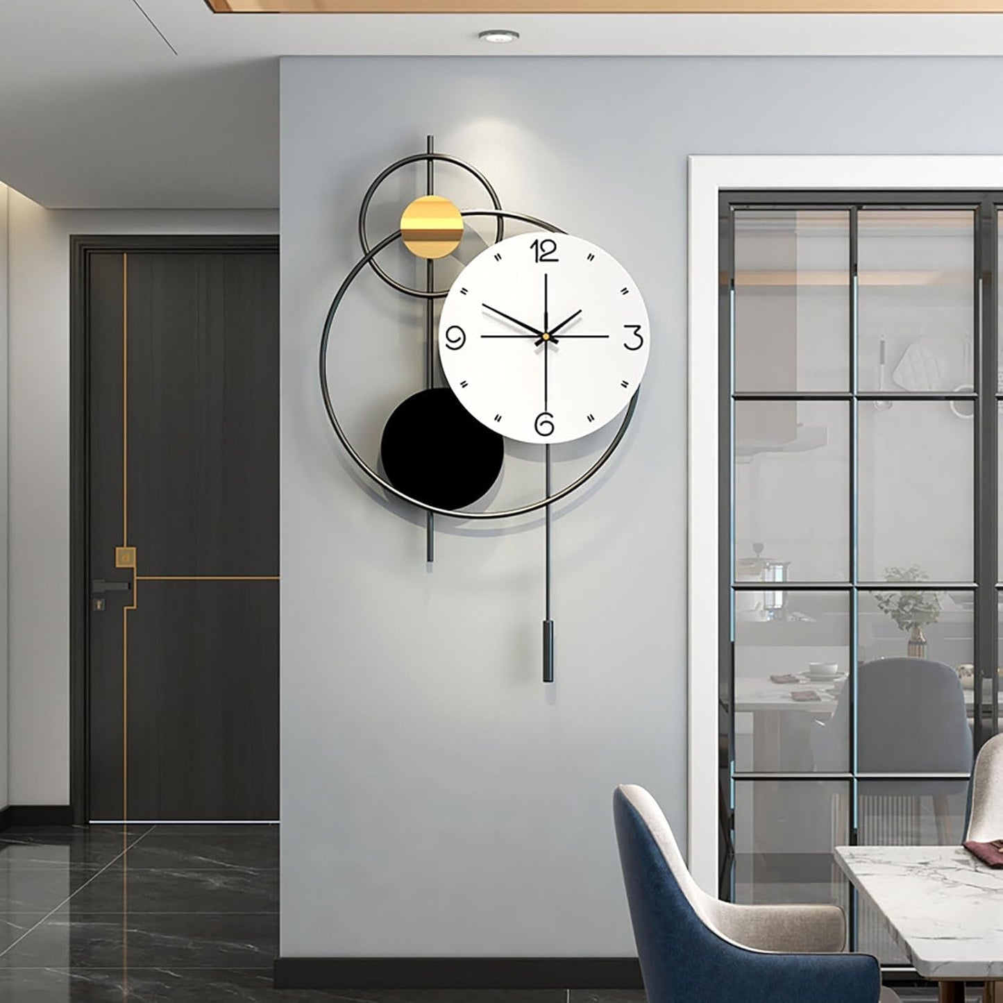 Abstract Shaped Analogue Contemporary Wall Clock black