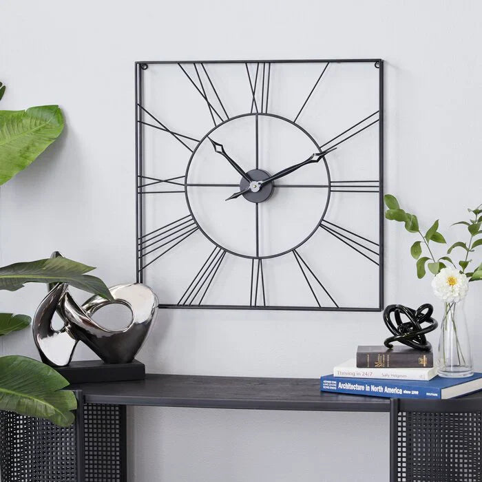 Black Square Wall Clock