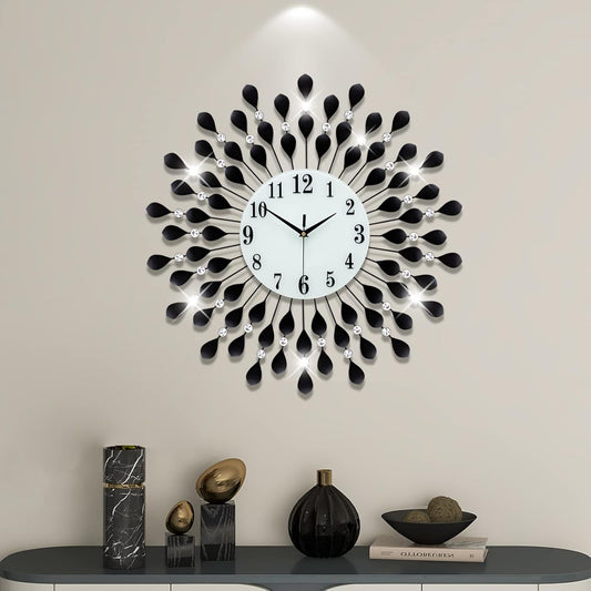 Black crystal wall clock