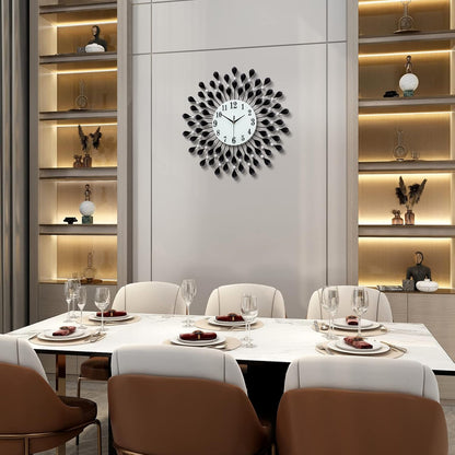 Black crystal wall clock